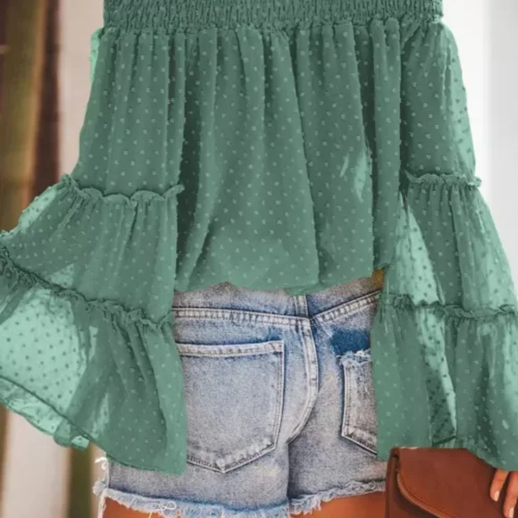 ♥️New boutique Swiss dot off shoulder top - Picture 11 of 16